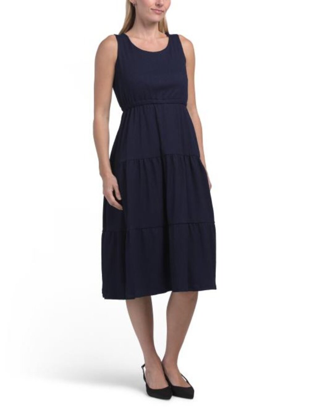 ANNE KLEIN Petite Tiered Midi Dress